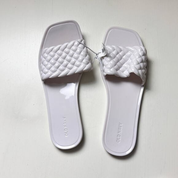 Old Navy Women’s Quilted Jelly Slide Sandals Calla Lily NWT Sz 9 - Picture 2 of 6